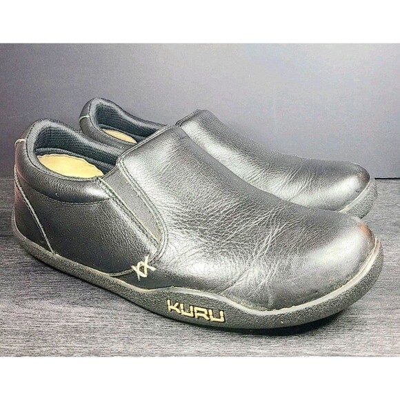 Kuru Kivi Black Leather Slip On Comfort Shoe Loafers Womans Size 11.+ Mink Oil - Picture 1 of 9